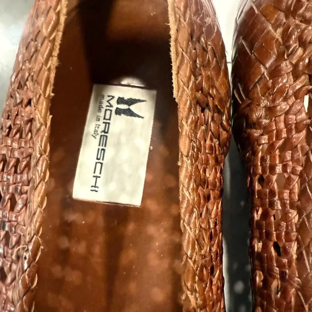 Moreschi Chestnut Woven Loafers 9.5